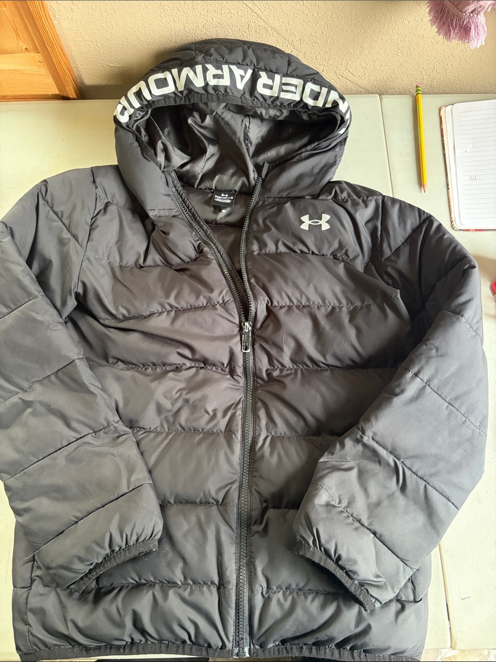 Under Armour Boys Pronto Puffer Jacket Black Youth Large YLG 14/16